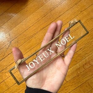 Glass and Metal Christmas Sign